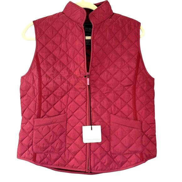 Van Heusen Jackets & Blazers - NWT Van Heusen Rose Pink Quilted Vest Women’s S Autumn Old Money Classic Casual